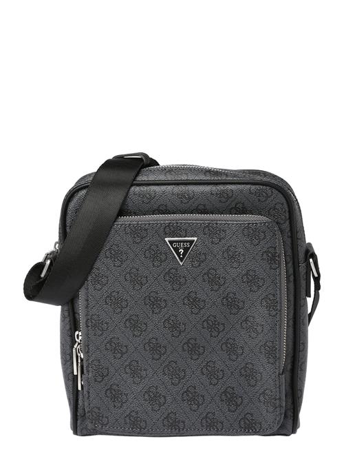 GUESS Skuldertaske 'MILANO CROSSBODY POCKET M'  mørkegrå / sort