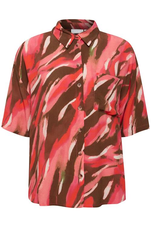 Fransa Bluse 'Kaiya'  choko / gammelrosa / rød
