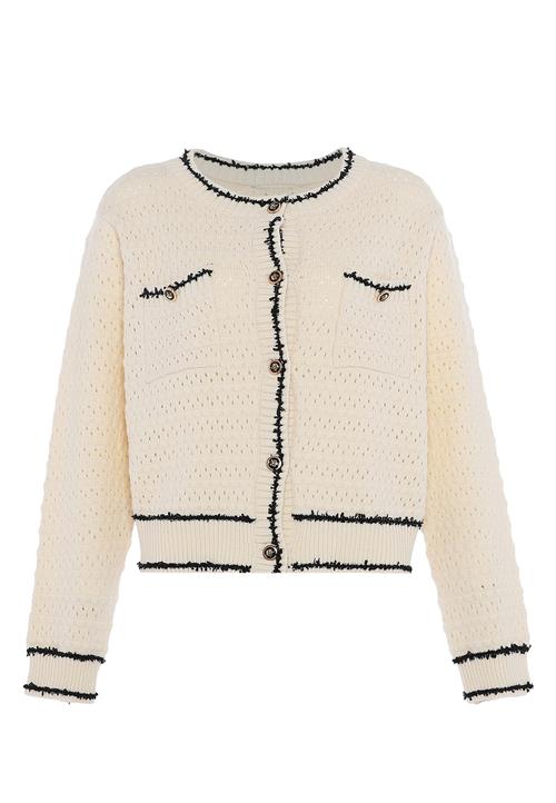 faina Cardigan  creme / sort
