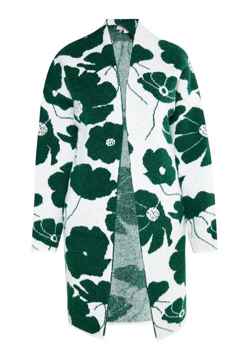 Usha Cardigan 'Lurea'  mørkegrøn / hvid