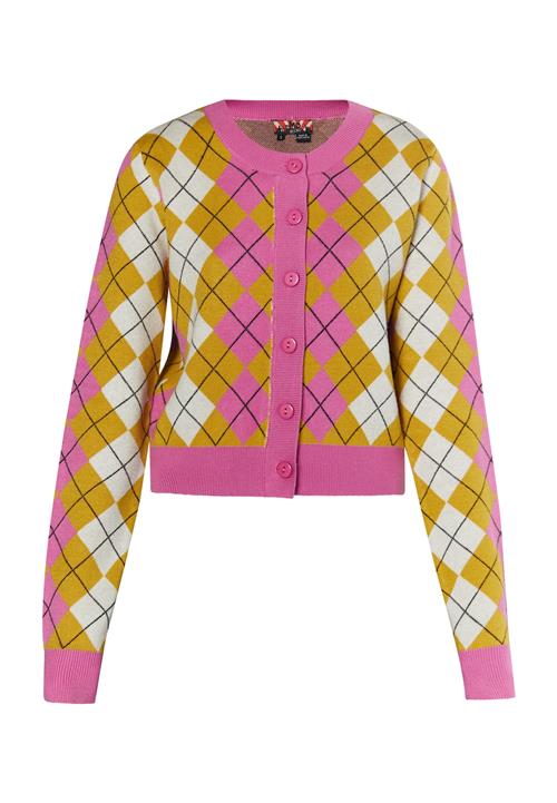 myMo ROCKS Cardigan 'Blonda'  sennep / pink / sort / hvid
