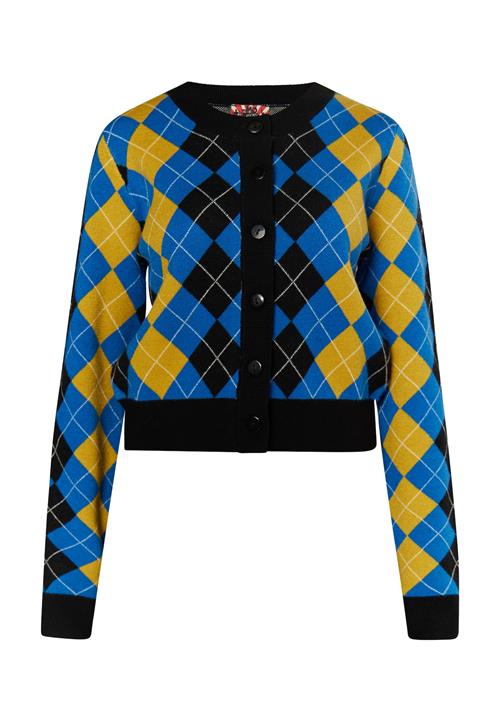 myMo ROCKS Cardigan 'Blonda'  blå / curry / sort