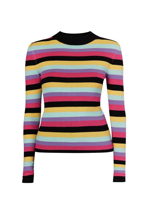 MYMO Pullover 'Biany'  mørkegul / lavendel / fuchsia / sort