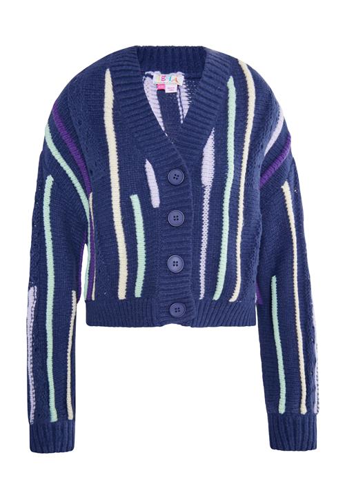 IZIA Cardigan 'Eyota'  ensian / pastelblå / pastelgul / mint