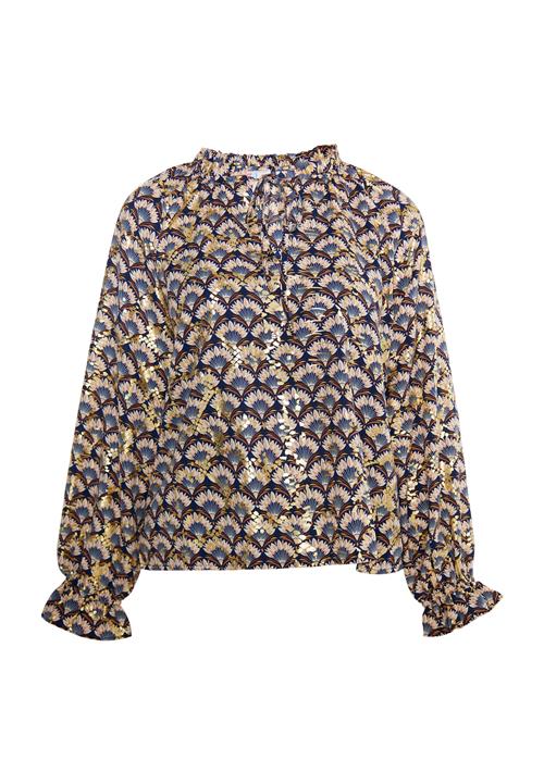 IZIA Bluse  blå / gul / guld