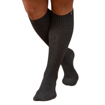 Trofé Trofe Cotton Knee High Sock Strømper 2P Grå Str 35/38 Dame