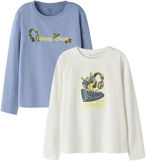 Name It Bluse - 2-pak - NkmVux - Cloud Dancer/Endless Sky