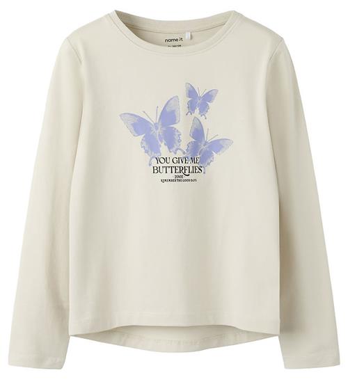 Name It Bluse - NkfVix - Pumice Stone/Dot Butterflies