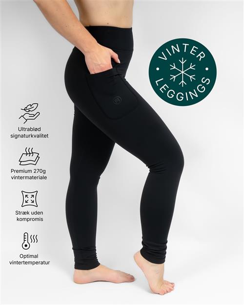 Aya Black Tight Fit Winter Leggings