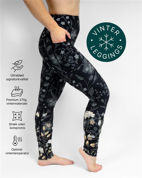 Aya Elegant Floral Tight Fit Winter Leggings