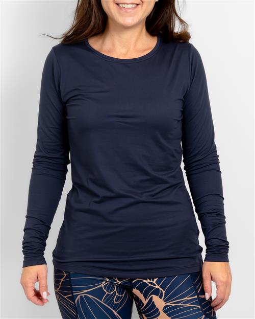 Mira Fitted Deep Blue Long-Sleeve