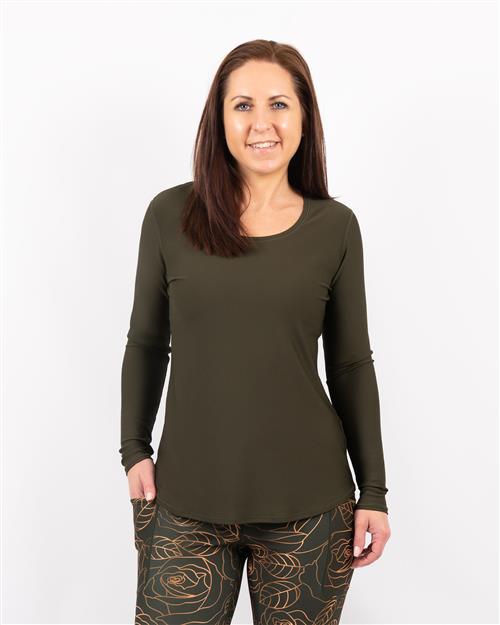 Vigga Fitted Deep Olive Long-Sleeve