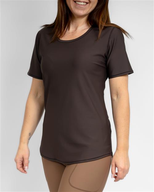 Vigga Fitted Mocha Brown T-Shirt