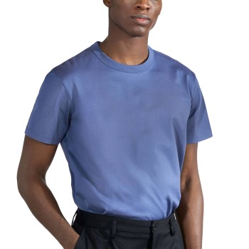 Bread & Boxers Bread and Boxers Pima Cotton Crew Neck Jeansblå bomuld X-Large Herre