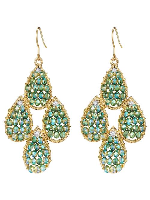 Se Lulu & Jane Øreringe  gylden gul / grøn ved About You