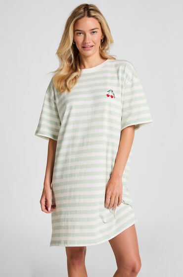 Se Hunkemöller Natskjorte rund hals Grøn ved Hunkemøller