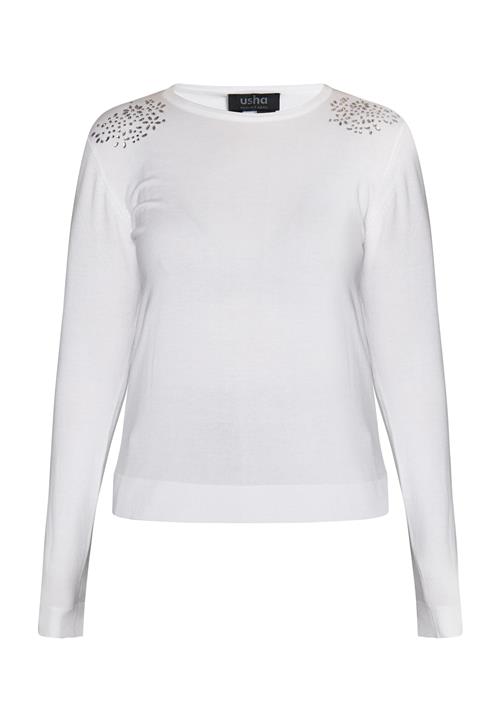 usha BLACK LABEL Pullover 'Nowles'  sølv / hvid