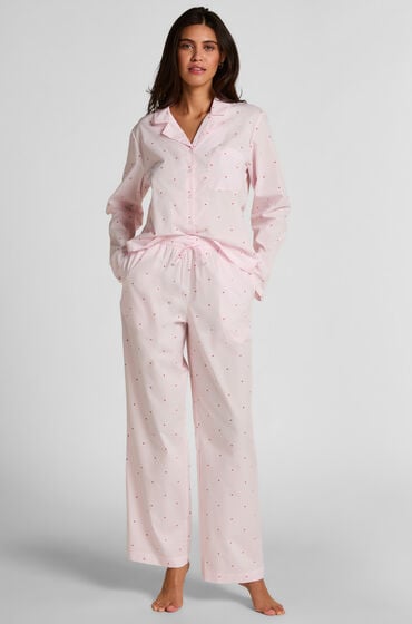 Hunkemöller Bomuldsbukser med striber og hjerter Hvid