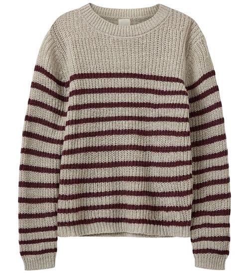 sofie Schnoor Bluse - Strik - Pollysy - Plum Stripe