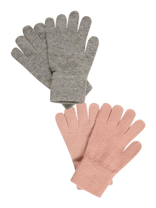 CeLaVi Handsker  grå-meleret / lyserød