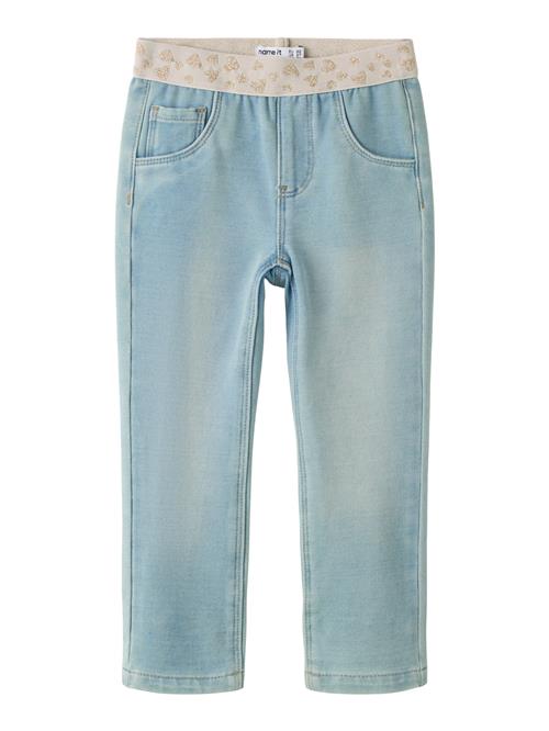 NAME IT Sweat Denim Leggings Salli Light Blue Denim Hearts