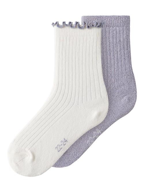 NAME IT 2-Pak Glimmer Strømper Tutti Lavender Gray Cloud Dancer