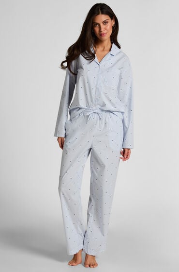 Hunkemöller Bomuldsbukser med striber og hjerter Blå