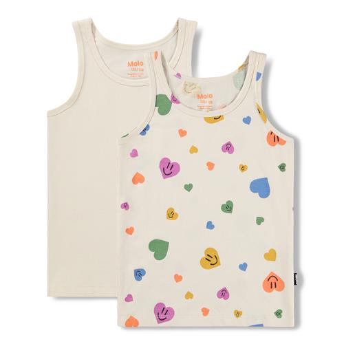 Molo GOTS Jeanie 2-Pack Tank Top Confetti Smiles  Confetti Smiles 146/152 cm  Hvid  146/152 cm  kvinde