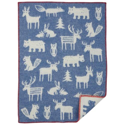 Klippan Yllefabrik Forest Tæppe Blåt One Size  Blå  One Size  unisex
