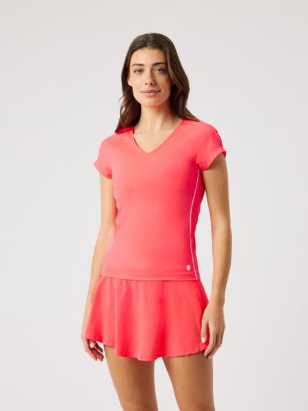 Björn Borg Ace V-neck T-shirt Pink, XS