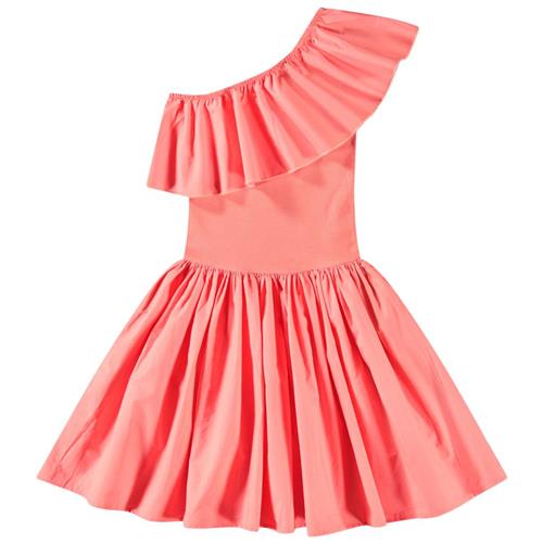 Molo Chloey Short Sleeve Dress Warm Coral 110/116 cm  Lyserød  110/116 cm  kvinde