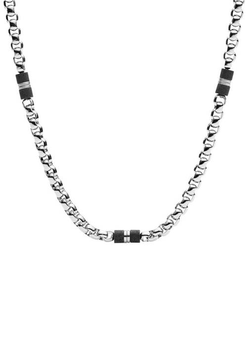 FOSSIL Kæde 'JF03314040'  sort / sølv