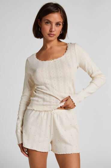 Hunkemöller Pointelle shorts Hvid