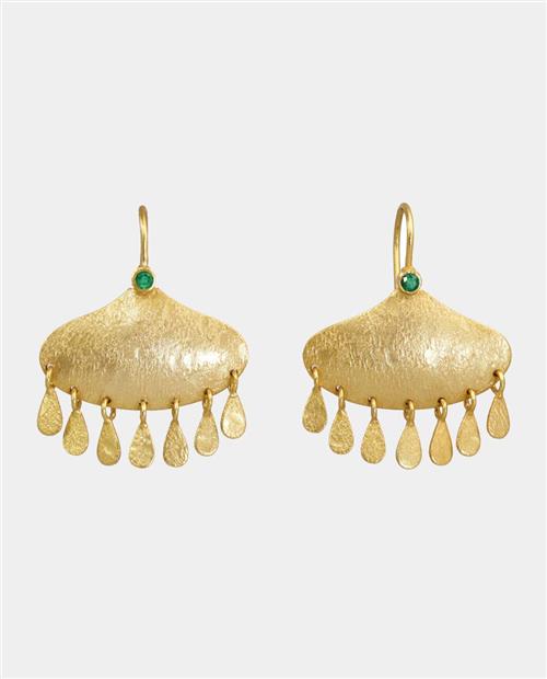 Jeanne Baptiste - øreringe med små dråbevedhæng og smaragder