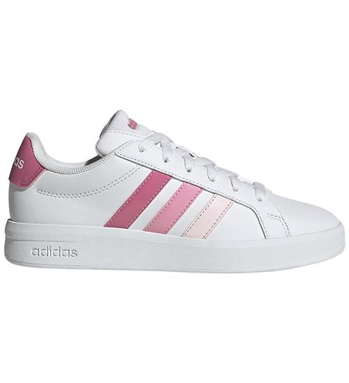 adidas performance Sko - Grand Court 3.0 J - Ftwwht/Pnkfus/Blipn