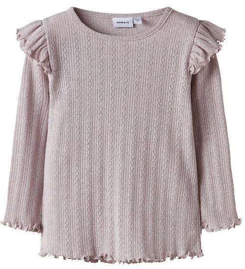 Name it Bluse - Rib - NmfBlitta - Lilac Marble/Melange