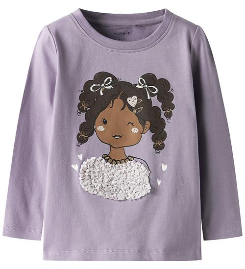 Name It Bluse - NmfTelia - Lavender Gray m. Print