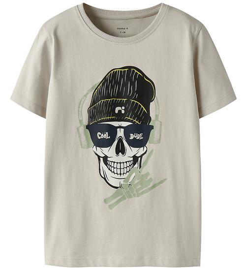 Name It T-shirt - NkmTed - Pumice Stone m. Print