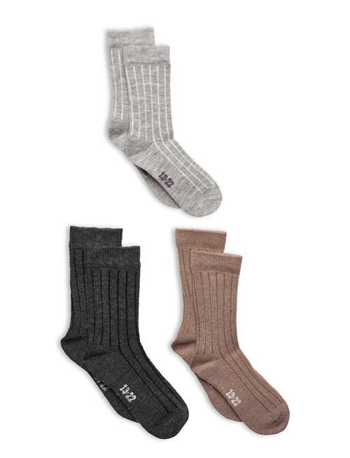 Minymo | Wool Socks - Rib 3-Pack | 19-22