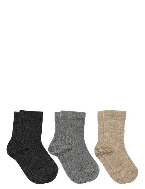 mp Denmark | Wool Rib Socks - 3-Pack | 33/36
