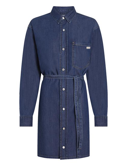 Calvin Klein Jeans | Lyocell Belted Denim Shirt Dress | L