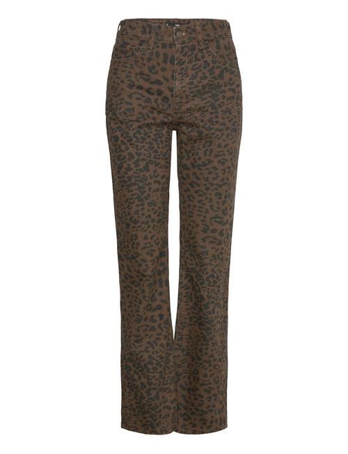 Mango | Leopard-Print Straight Jeans | 38