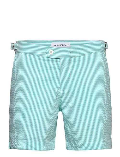 The Resort Co. | Tailored Swim Shorts Turquoise Seersucker | M 41 cm