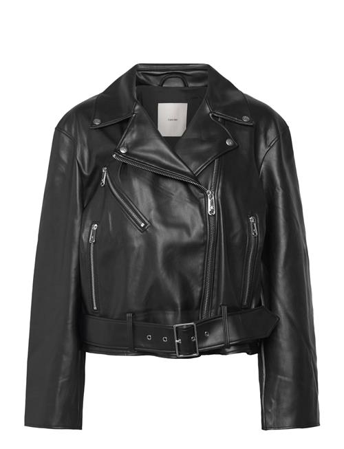 Calvin Klein Jeans | Faux Leather Moto Jacket W/Belt | M