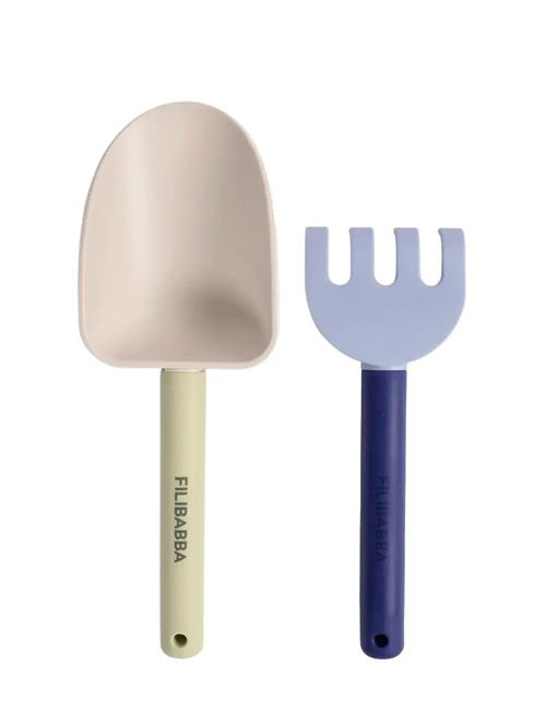 Filibabba | Strandsæt Med Skovl Og Rive - Blue Mix | ONE SIZE