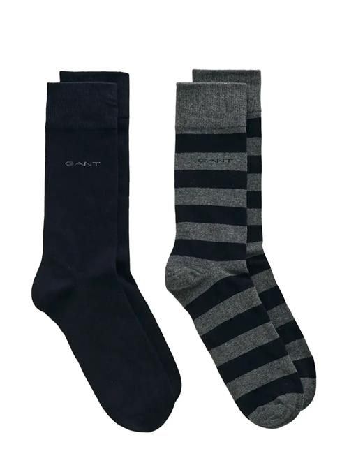 GANT | Barstripe And Solid Socks 2-Pack | 40-42