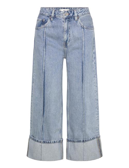 Mango | Wide-Leg Cropped Jeans With Rolled-Up Hem | 34