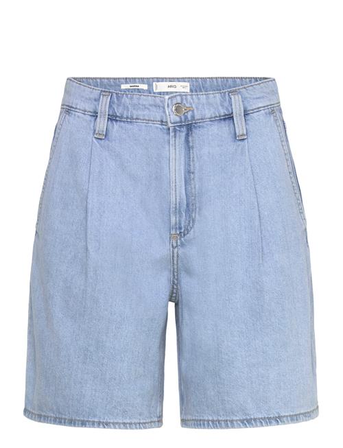 Mango | Mid-Rise Denim Bermuda Shorts With Pleats | 38
