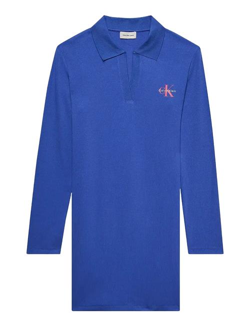 Calvin Klein Jeans | Ls Monologo Rib Polo Mini Dress | L