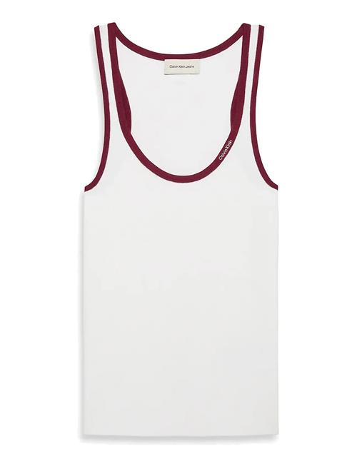Calvin Klein Jeans | Ctn Rib Tank With Color Block Tr | XS